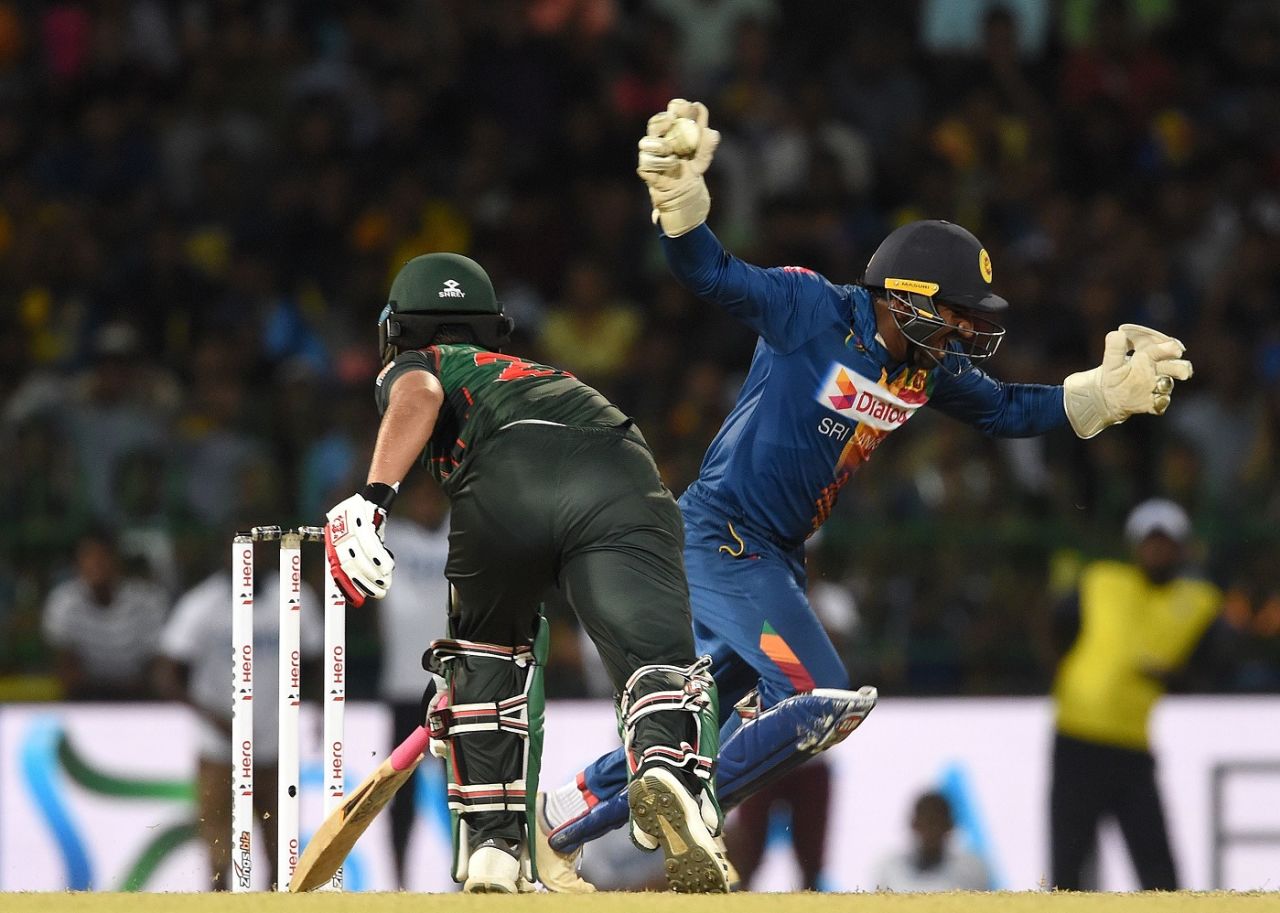 Kusal Perera took a composed catch to send back Tamim Iqbal, Sri Lanka v Bangladesh, 6th match, Colombo, March 16, 2018
