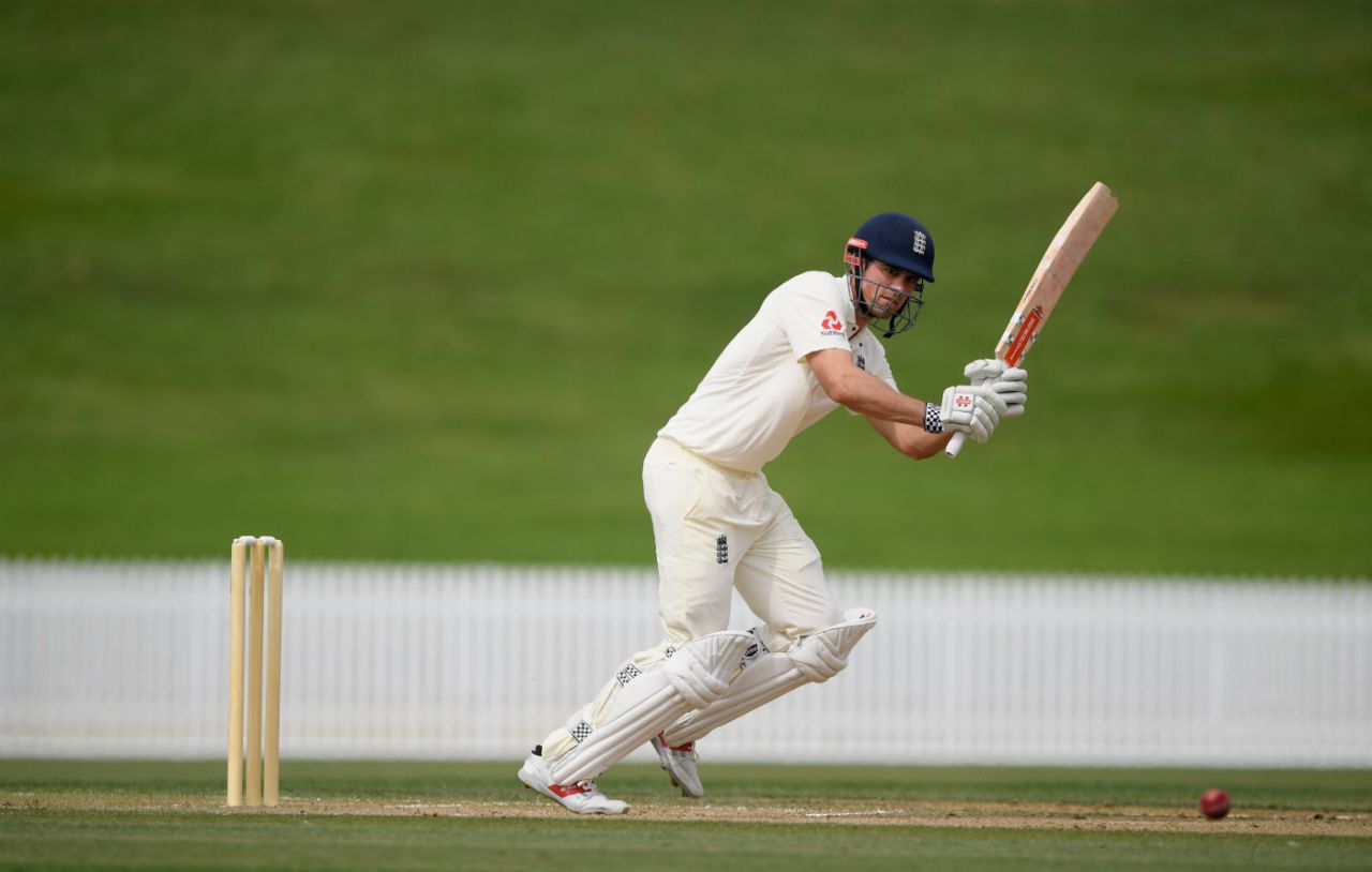 Alastair Cook in action against a New Zealand XI, March 17, 2018