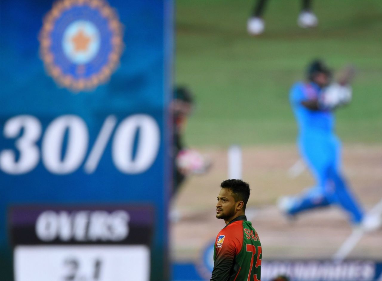 Bangladesh were left stunned after India's early onslaught, India v Bangladesh, Nidahas Trophy final, Colombo, March 18, 2018