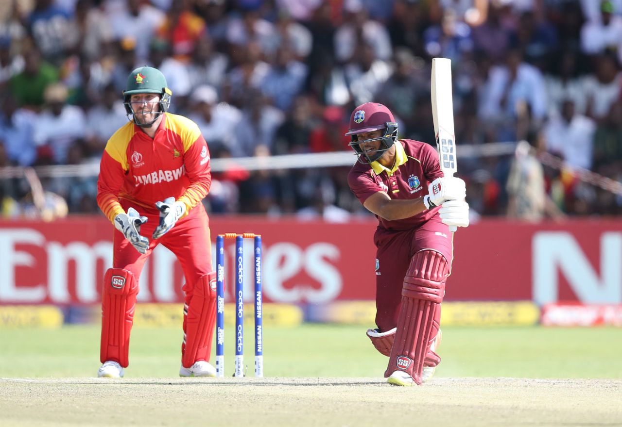 Shai Hope reignited West Indies' chase, Zimbabwe v West Indies, World Cup Qualifiers, Harare, March 19, 2018