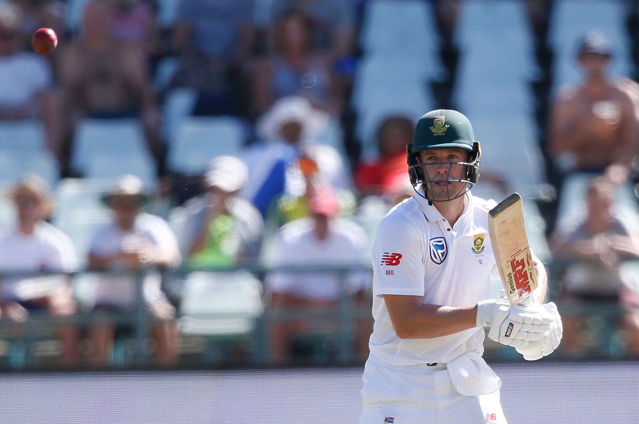 AB de Villiers passed 50 for the third time in the series, South Africa v Australia, 3rd Test, Cape Town, 1st day, March 22, 2018