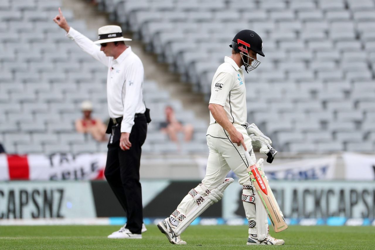Kane Williamson was adjudged lbw for 102, New Zealand v England, 1st Test, Auckland, 2nd day, March 23, 2018