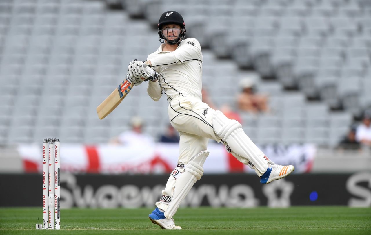 Henry Nicholls swats a pull, New Zealand v England, 1st Test, Auckland, 2nd day, March 23, 2018