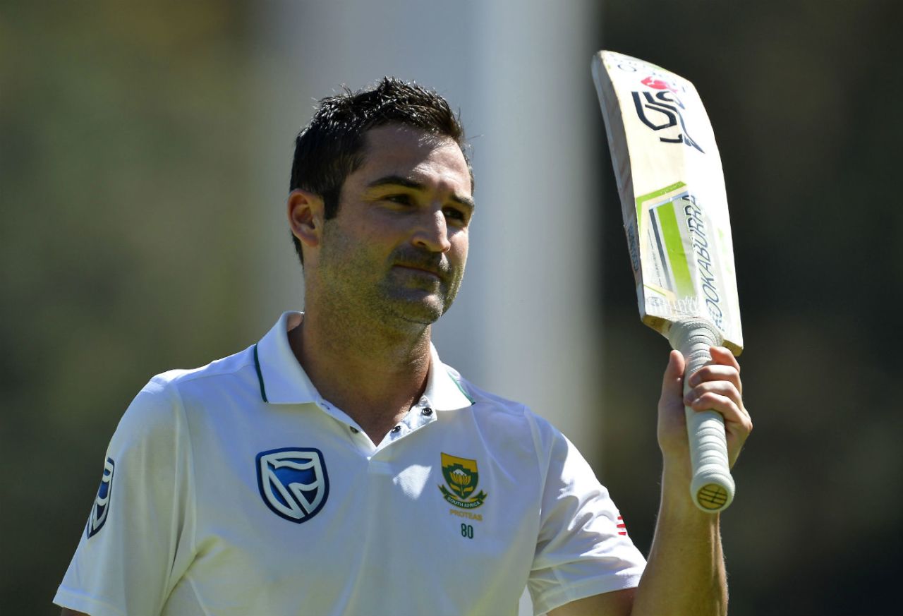 Dean Elgar carried his bat for the third time in his Test career, South Africa v Australia, 3rd Test, Cape Town, 2nd day, March 23, 2018