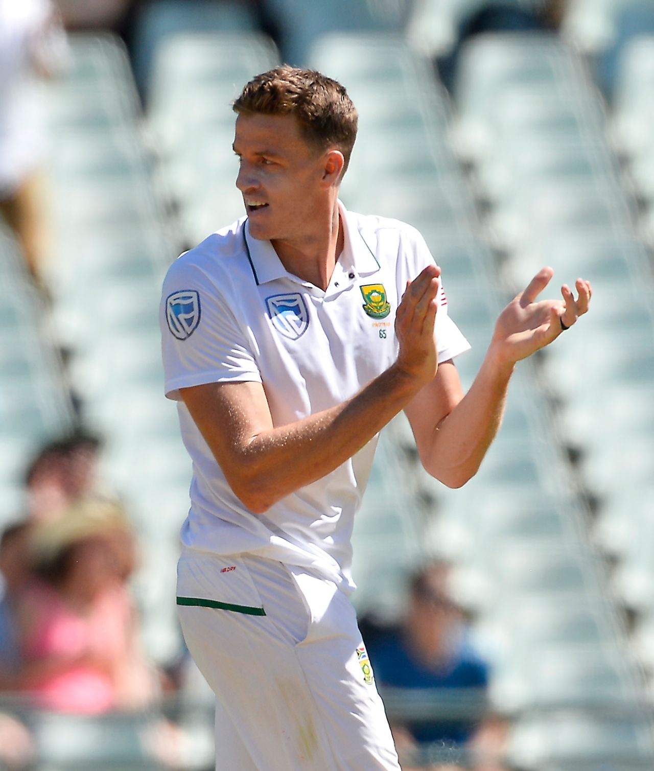 Morne Morkel is delighted after dismissing Usman Khawaja, South Africa v Australia, 3rd Test, Cape Town, 2nd day, March 23, 2018