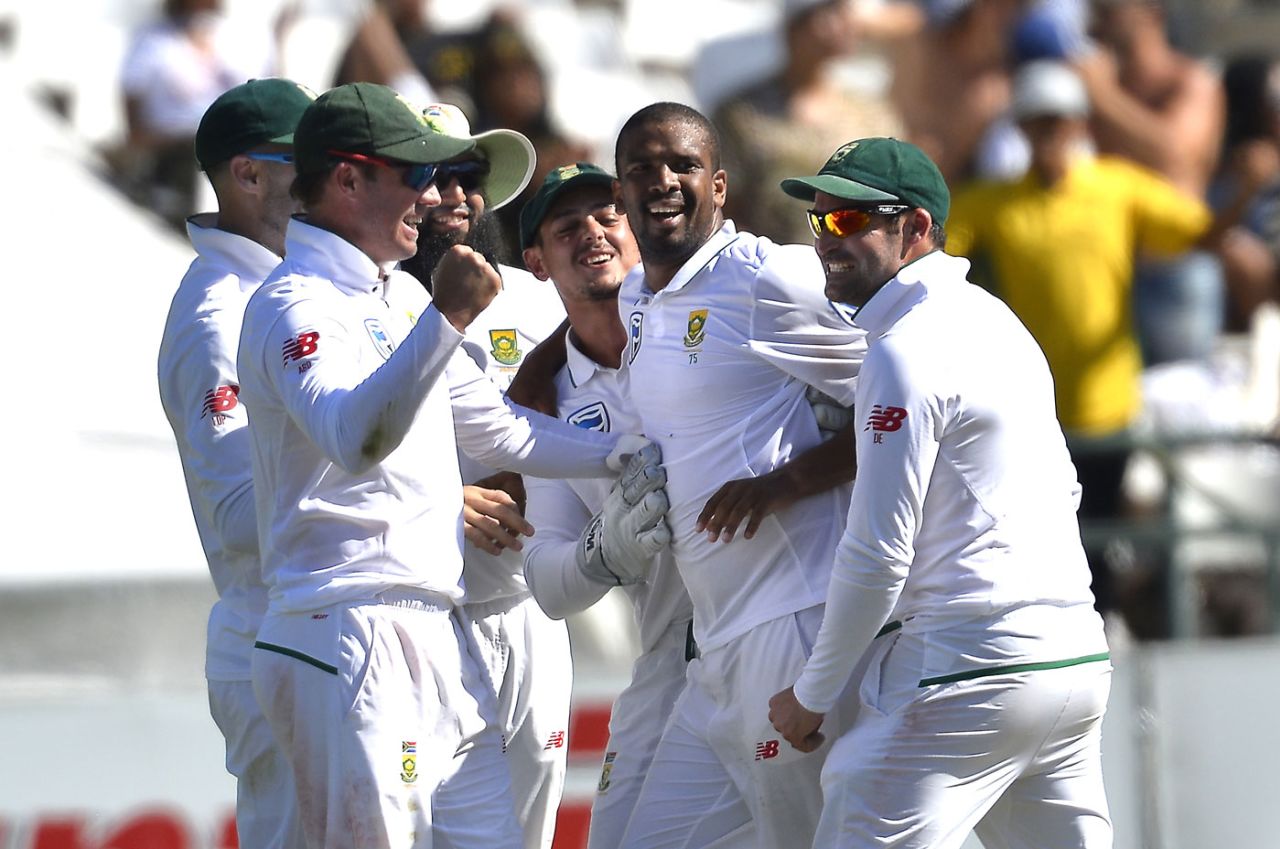 Vernon Philander pinned Cameron Bancroft lbw, South Africa v Australia, 3rd Test, Cape Town, 2nd day, March 23, 2018