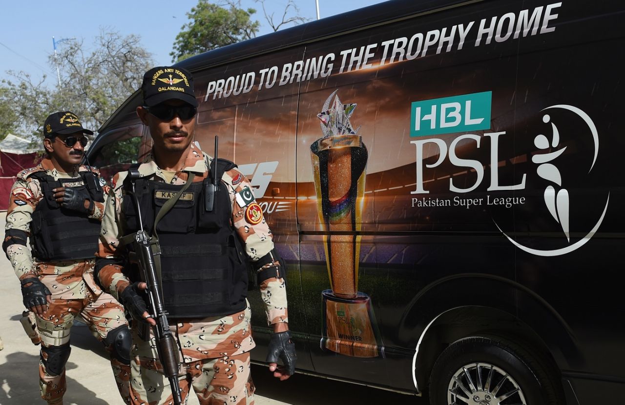 Security was beefed up outside the National Stadium in Karachi, Karachi, March 24, 2018