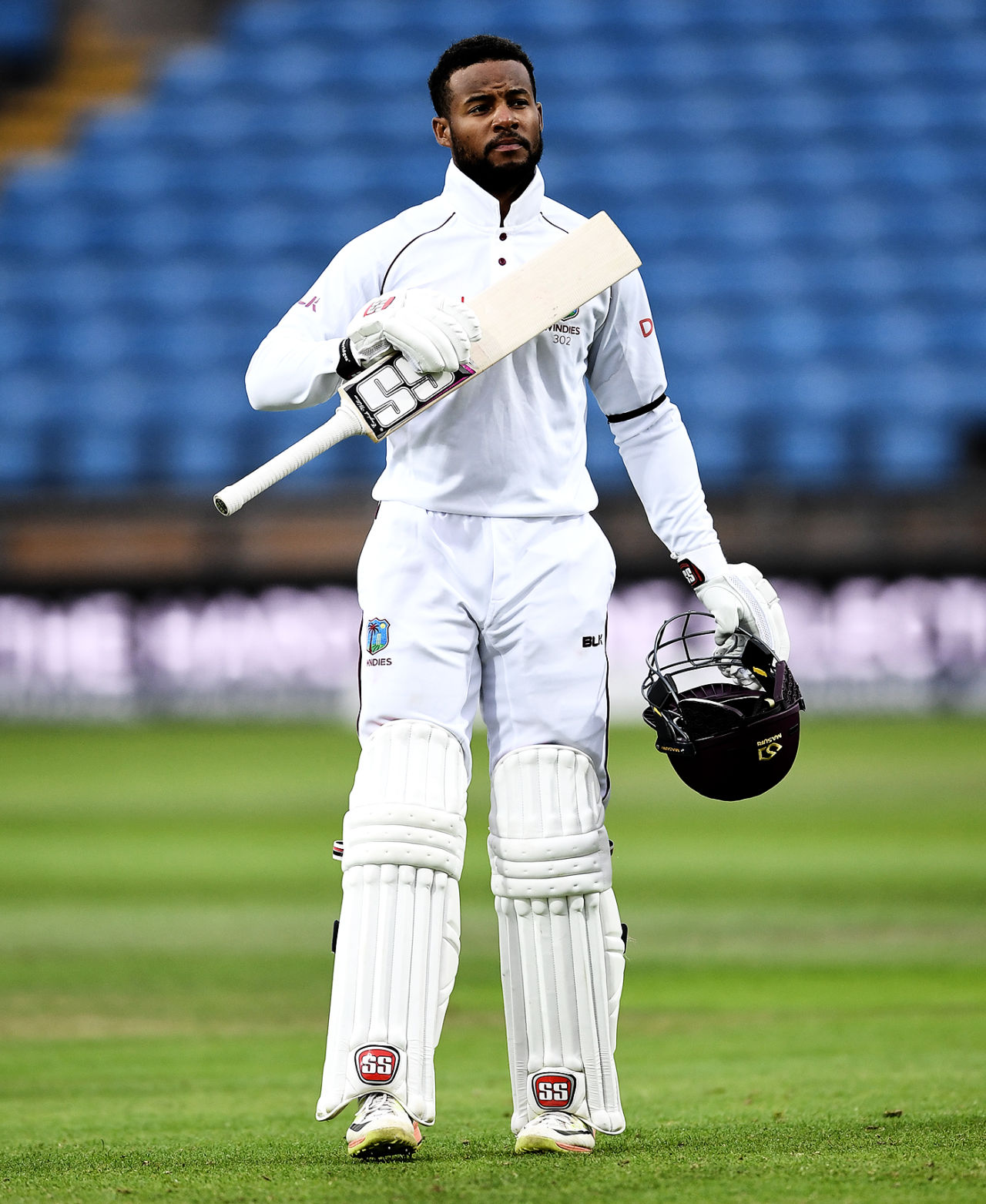 Shai Hope celebrates his hundred, England v West Indies, 2nd Investec Test, Headingley, 5th day, August 29, 2017 