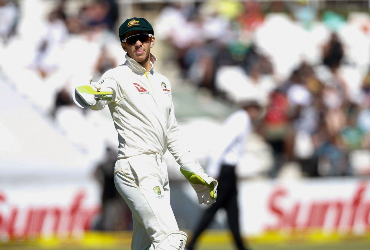 Tim Paine stepped in to deputise as captain, South Africa v Australia, 3rd Test, Cape Town, 4th day, March 25, 2018