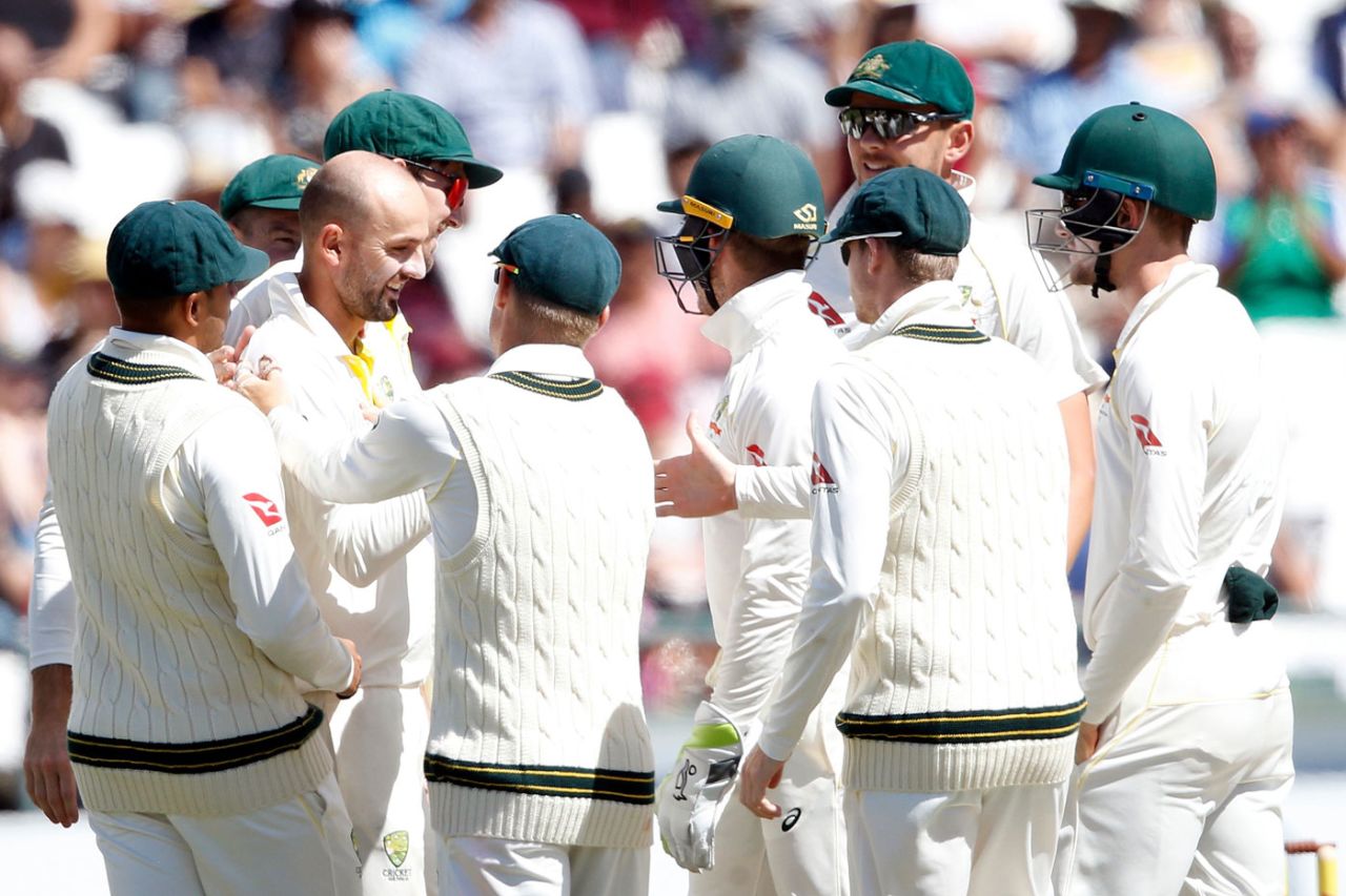 Nathan Lyon reached 300 Test wickets, South Africa v Australia, 3rd Test, Cape Town, 4th day, March 25, 2018