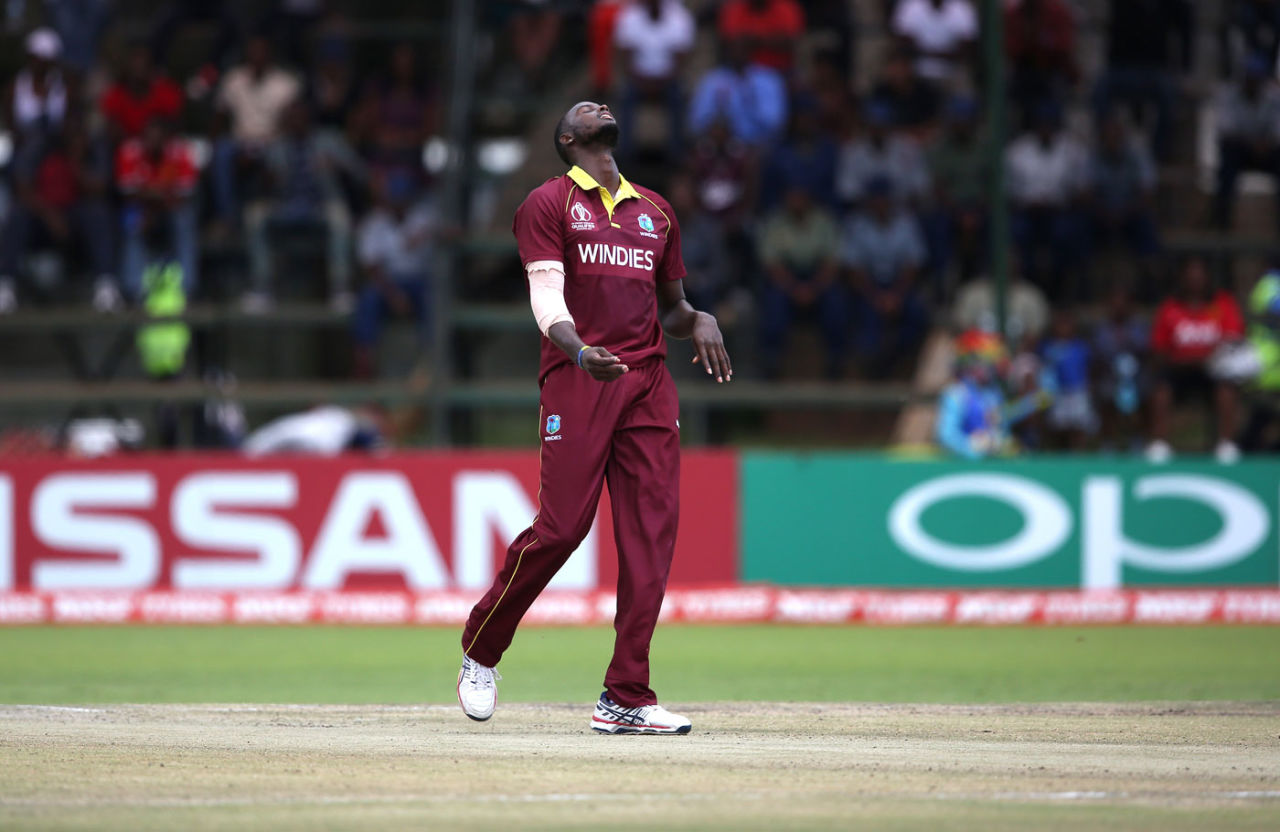 Jason Holder had a lot on his mind, Afghanistan v West Indies, World Cup Qualifier, final, Harare, March 25, 2018