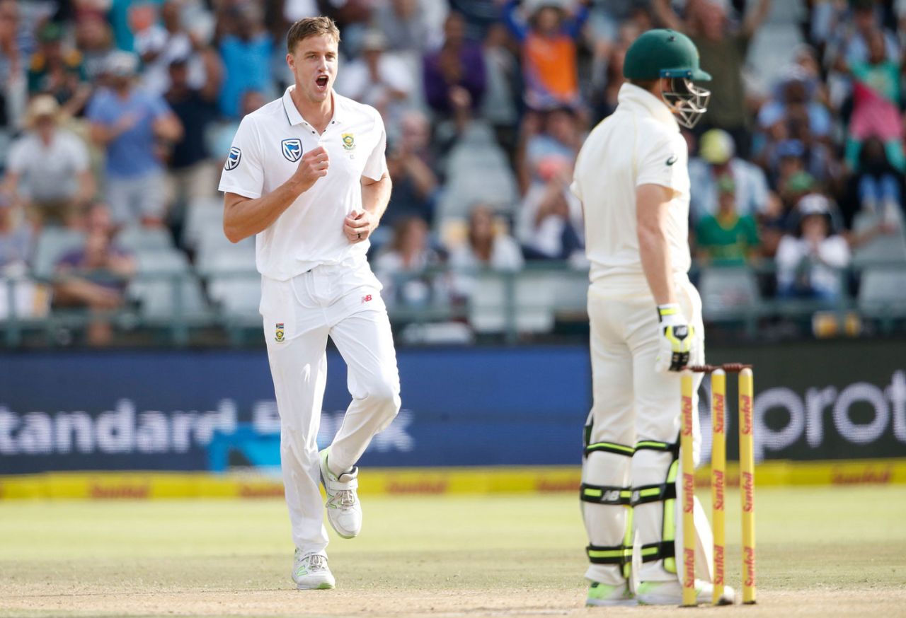 Morne Morkel removed Steven Smith for the second time in the match, South Africa v Australia, 3rd Test, Cape Town, 4th day, March 25, 2018