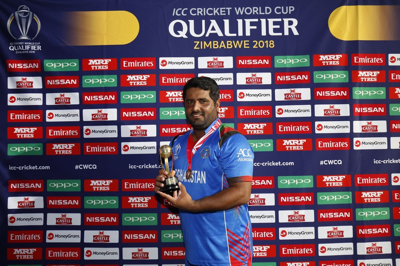 Mohammad Shahzad was named Man of the final, Afghanistan v West Indies, World Cup Qualifier, final, Harare, March 25, 2018