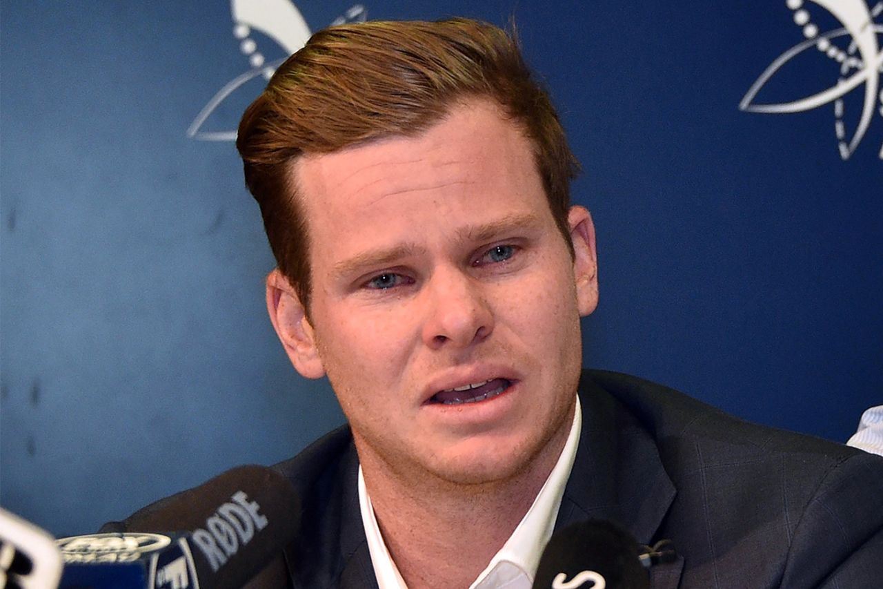 Steven Smith gave an emotional press conference on returning to Australia from South Africa, Sydney, March 29, 2018