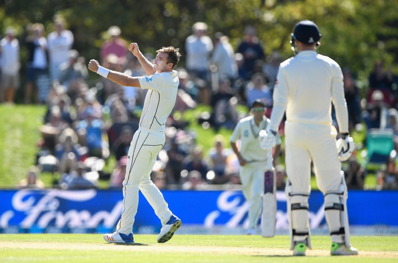 Tim Southee had James Vince lbw, New Zealand v England, 2nd Test, Christchurch, 1st day, March 30, 2018