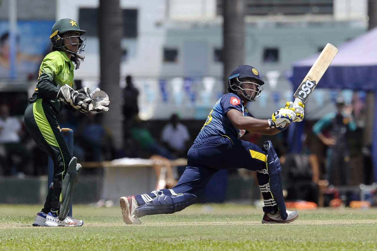 Chamari Atapattu whips one over the leg side, Sri Lanka v Pakistan, 2nd women's T20I, Colombo, March 30, 2018