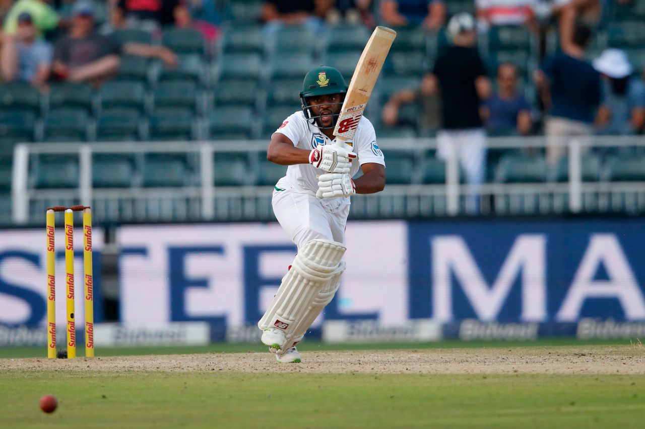 Temba Bavuma calls loudly as he scampers a run, South Africa v Australia, 4th Test, Johannesburg, 1st day, March 30, 2018