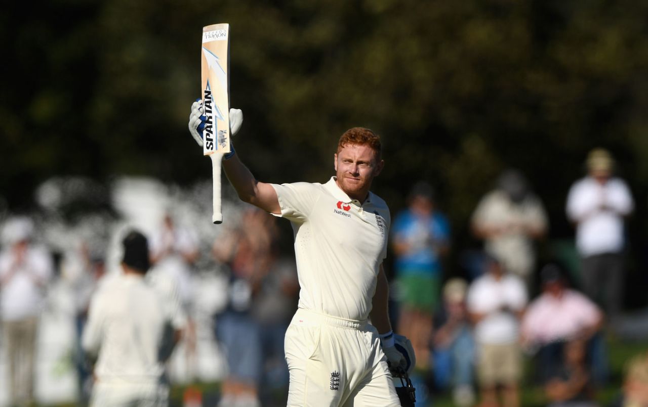 Jonny Bairstow raised his fifth Test hundred, New Zealand v England, 2nd Test, Christchurch, 2nd day, March 31, 2018
