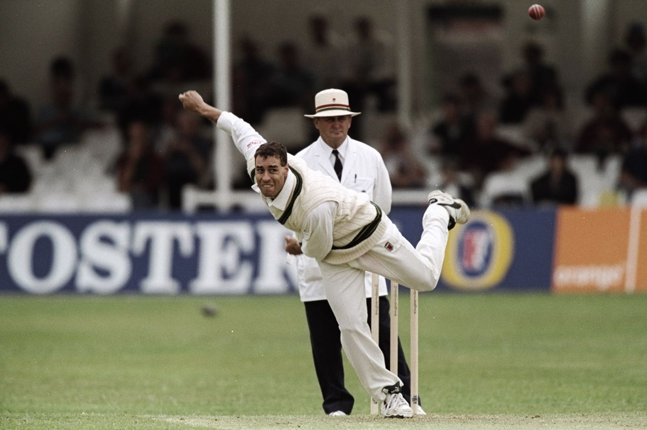 Michael Bevan bowls, England v Australia, 1st Test, Edgbaston, June 5, 1997