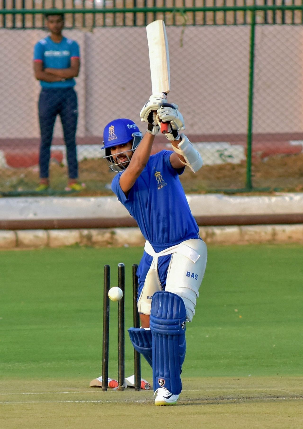 Ajinkya Rahane bats in the Rajasthan Royals nets, Jaipur, March 31, 2018