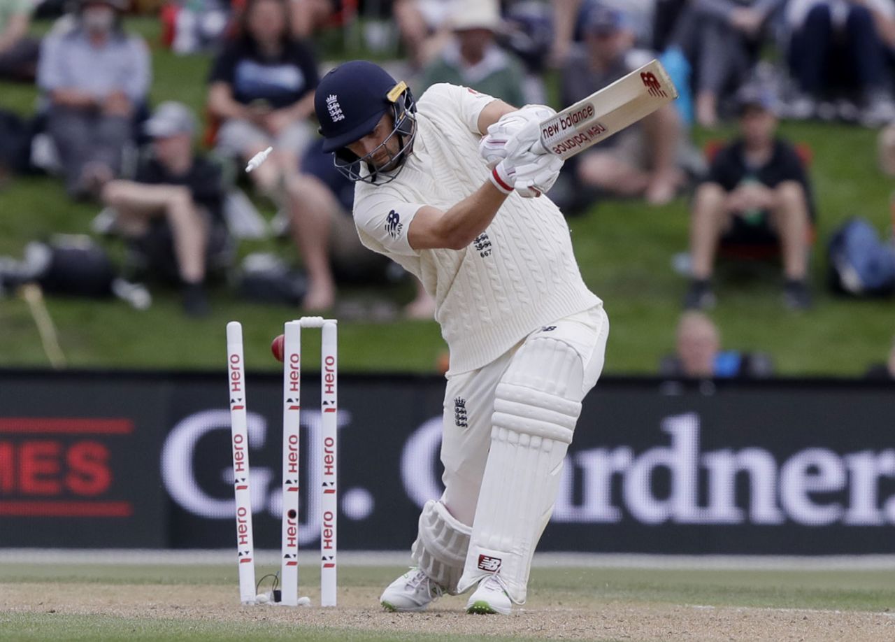 Mark Wood was bowled by Colin De Grandhomme, New Zealand v England, 2nd Test, Christchurch, 4th day, April 2, 2018