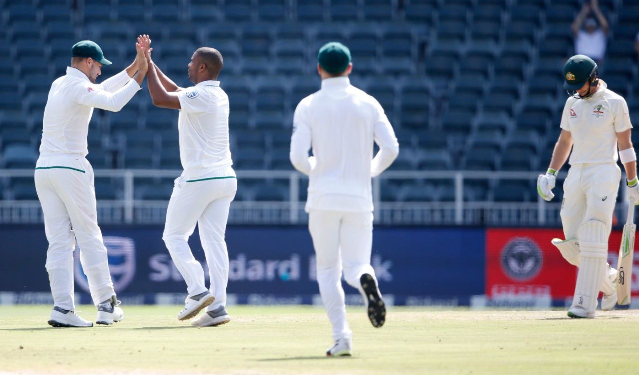 Vernon Philander ran through Australia on the fifth day, South Africa v Australia, 4th Test, Johannesburg, April 3, 2018