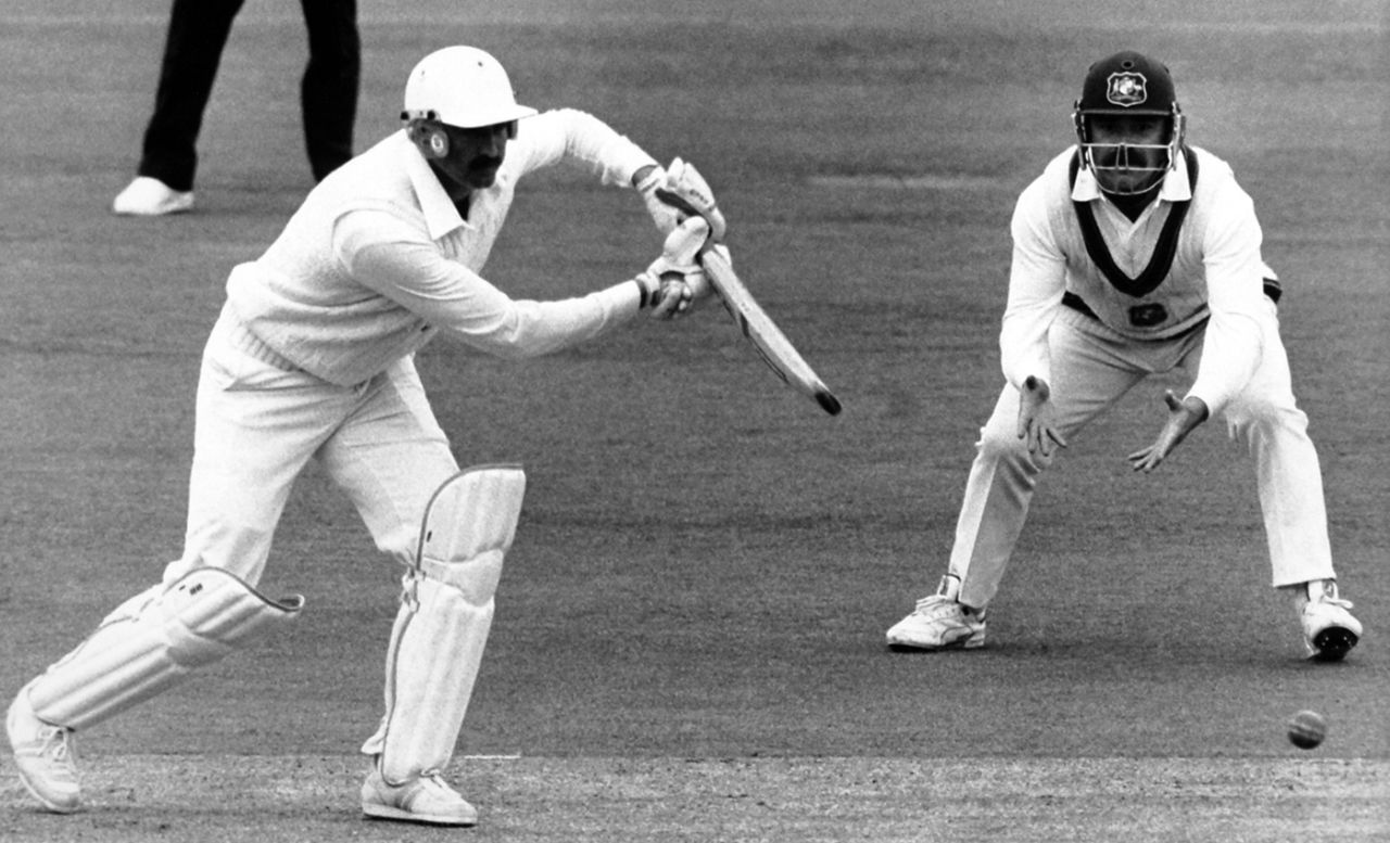 Graham Gooch plays a shot watched by David Boon at short leg, England v Australia, 2nd Test, 1st day, Lord's, June 22, 1989