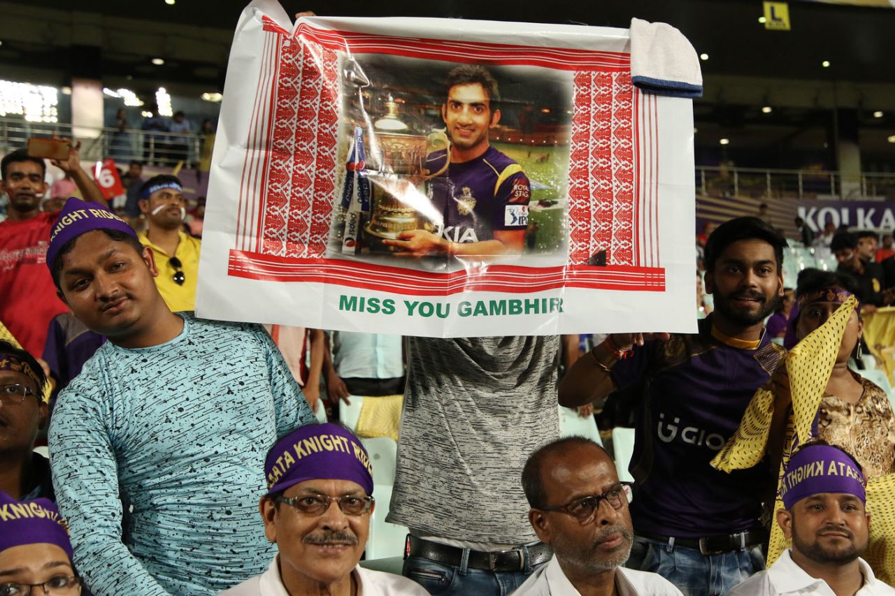 Kolkata fans with a message for Gautam Gambhir, Kolkata Knight Riders v Delhi Daredevils, IPL 2018, April 16, 2018, Kolkata