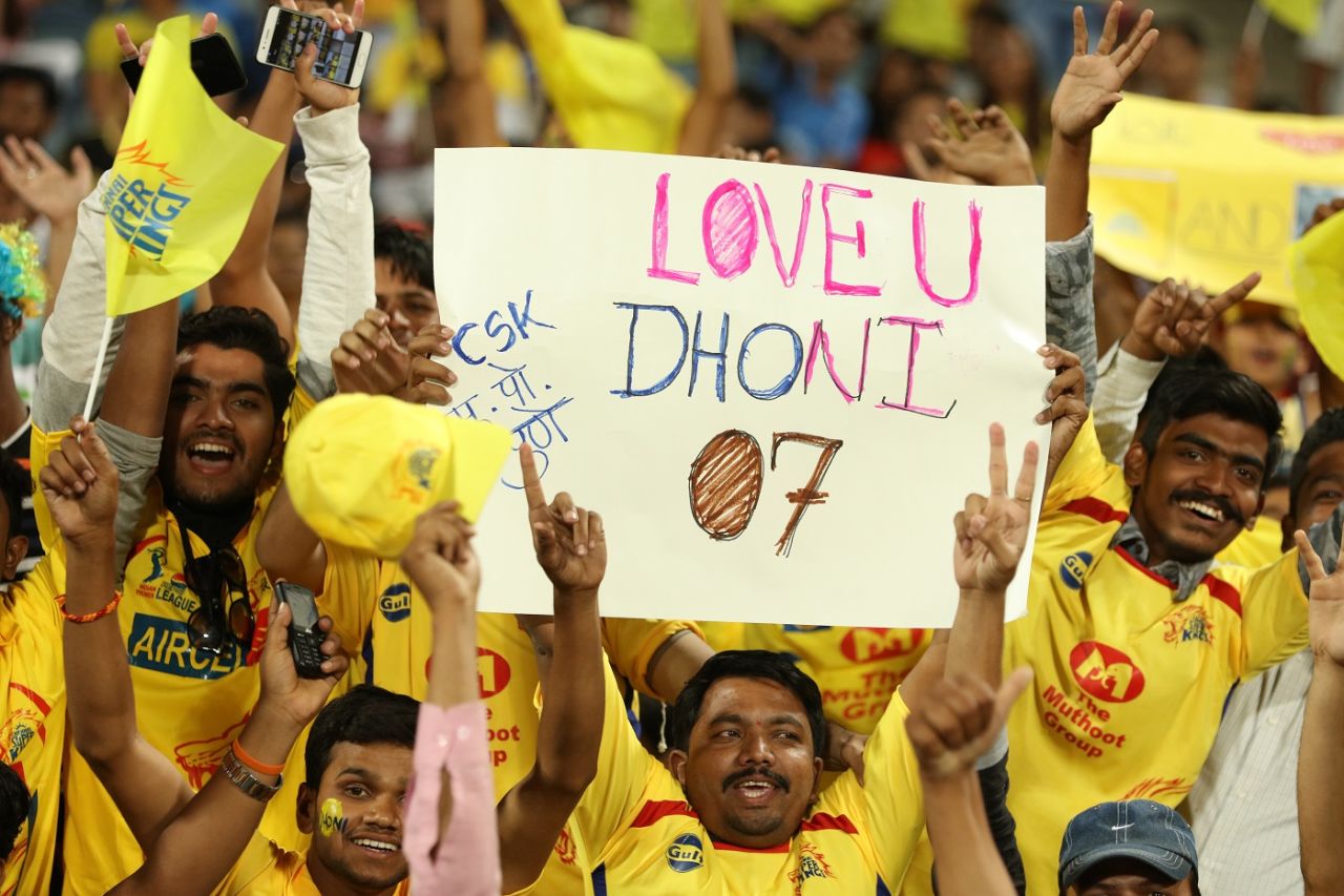 MS Dhoni found plenty of support in Pune, Chennai Super Kings v Rajasthan Royals, IPL 2018, Pune, April 20, 2018