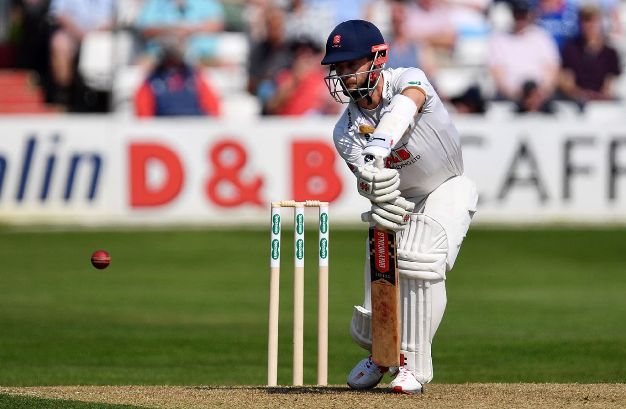James Foster gets forward, Essex v Lancashire, Specsavers Championship, Division One, Chelmsford, 1st day, April 20, 2018