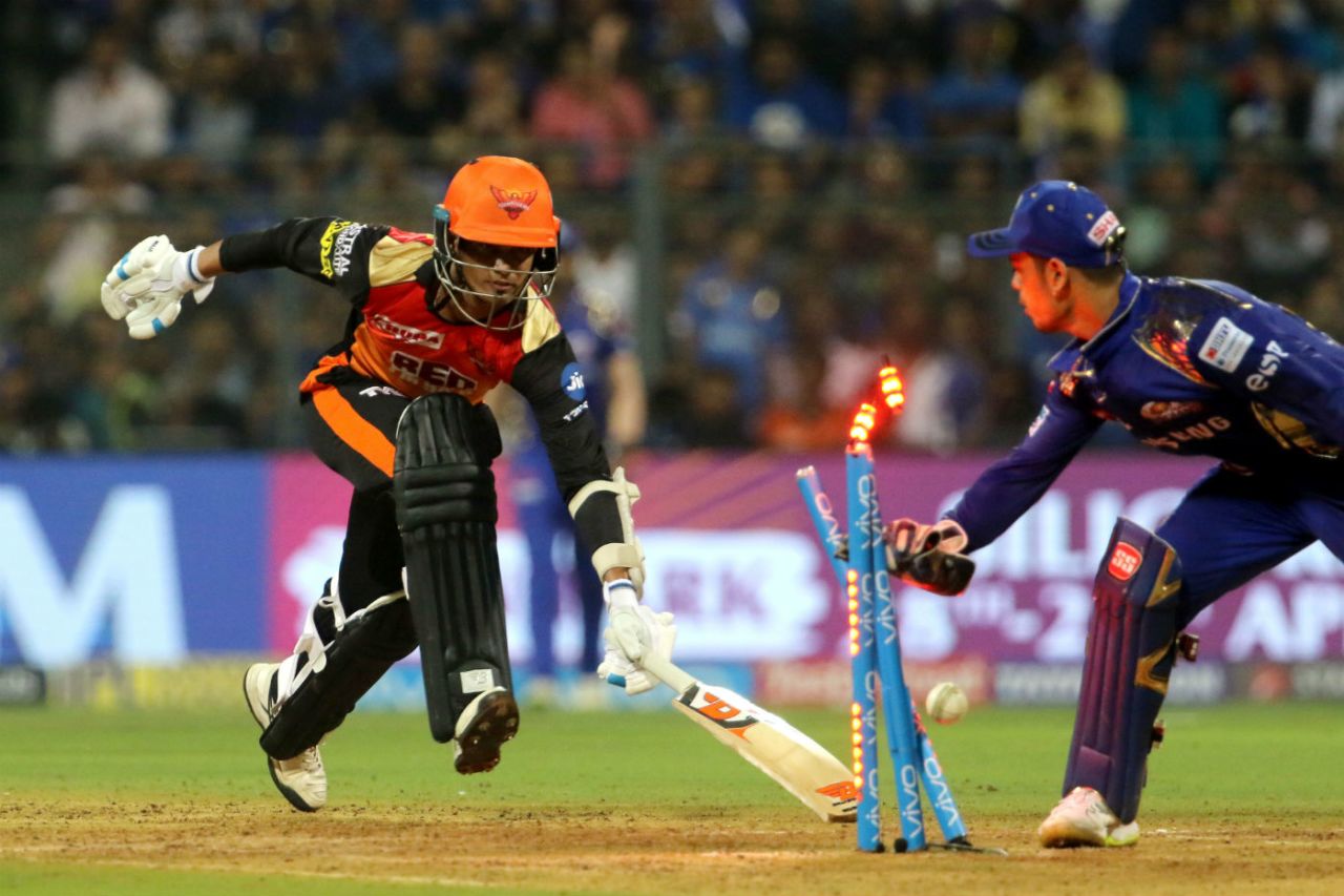 Siddarth Kaul turns blind and is run out, Mumbai Indians v Sunrisers Hyderabad, IPL, April 24, 2018