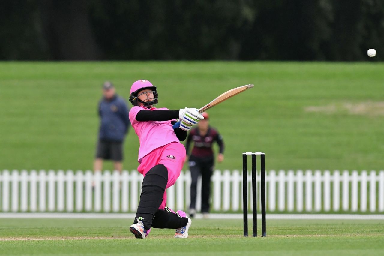 Bernadine Bezuidenhout swats one into the leg side, Canterbury Magicians v Northern Spirit, Christchurch, , November 24, 2017