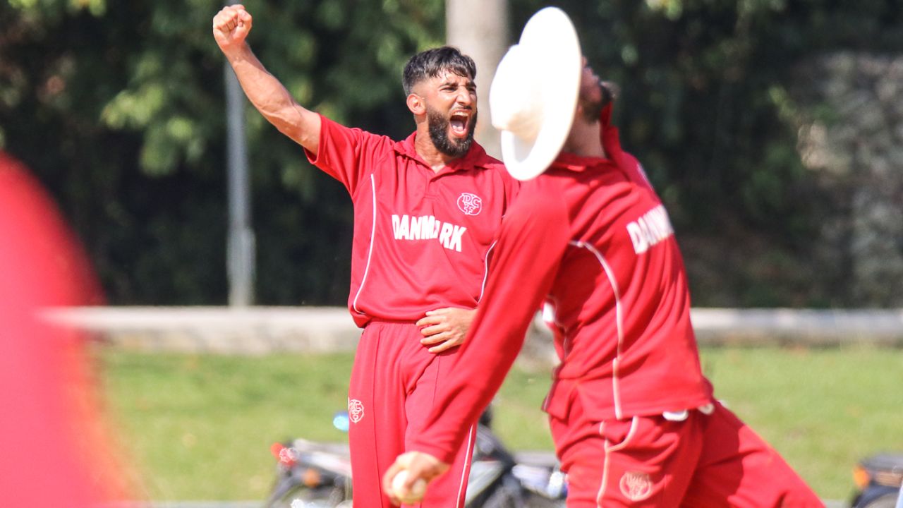Captain Hamid Shah roars after Denmark clinches victory, Denmark v Malaysia, ICC World Cricket League Division Four, Bangi, May 2, 2018