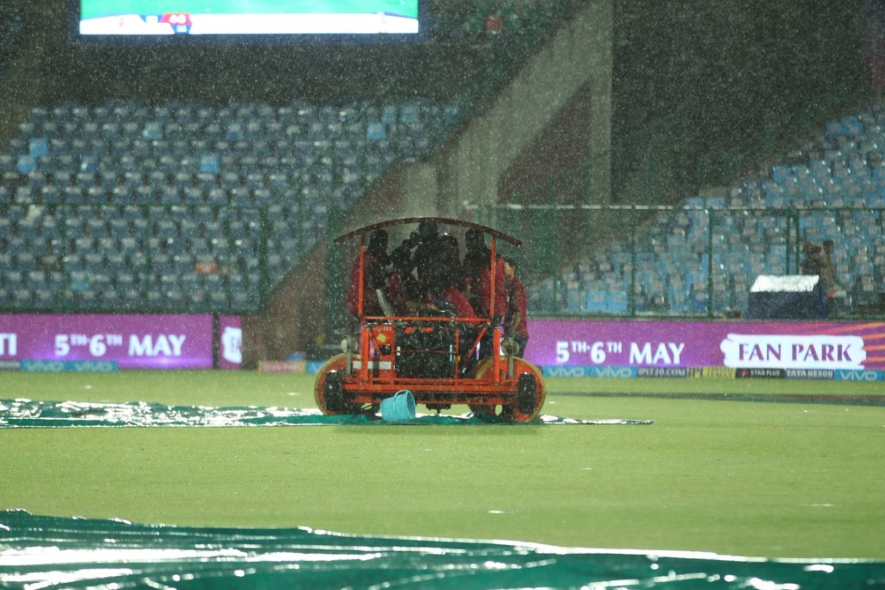 Rain delayed the start of play in Delhi, Delhi Daredevils v Rajasthan Royals, IPL 2018, Delhi, May 2, 2018