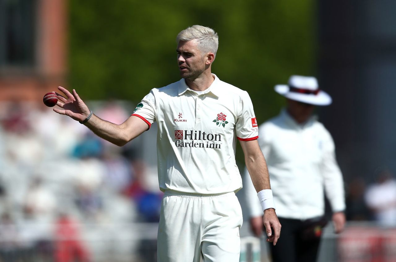 James Anderson was sporting an eye-catching dye job, Lancashire v Somerset, County Championship, Division One, Old Trafford, 2nd day, May 5, 2018