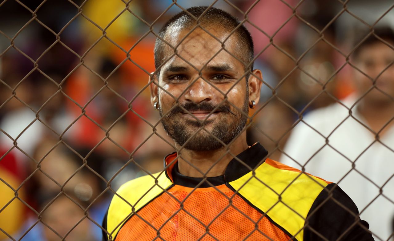 Acing the aping role: A Shikhar Dhawan lookalike smiles for the cameras, Sunrisers Hyderabad v Delhi Daredevils, IPL 2018, Hyderabad, May 5, 2018