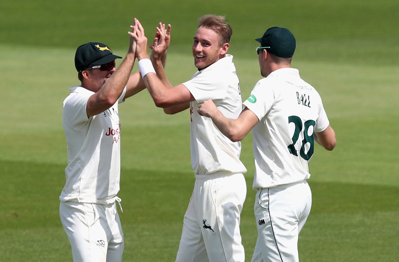 Stuart Broad picked up valuable wickets, Nottinghamshire v Hampshire, County Championship, Division One, Trent Bridge, 4th day, May 7, 2018