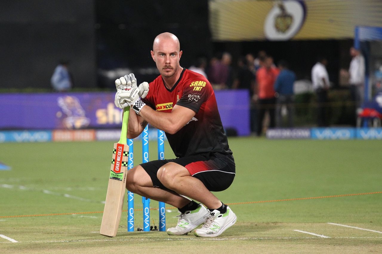 Chris Lynn gears up to bat at a practice session, Kolkata Knight Riders v Mumbai Indians, IPL 2018, Kolkata, May 9, 2018