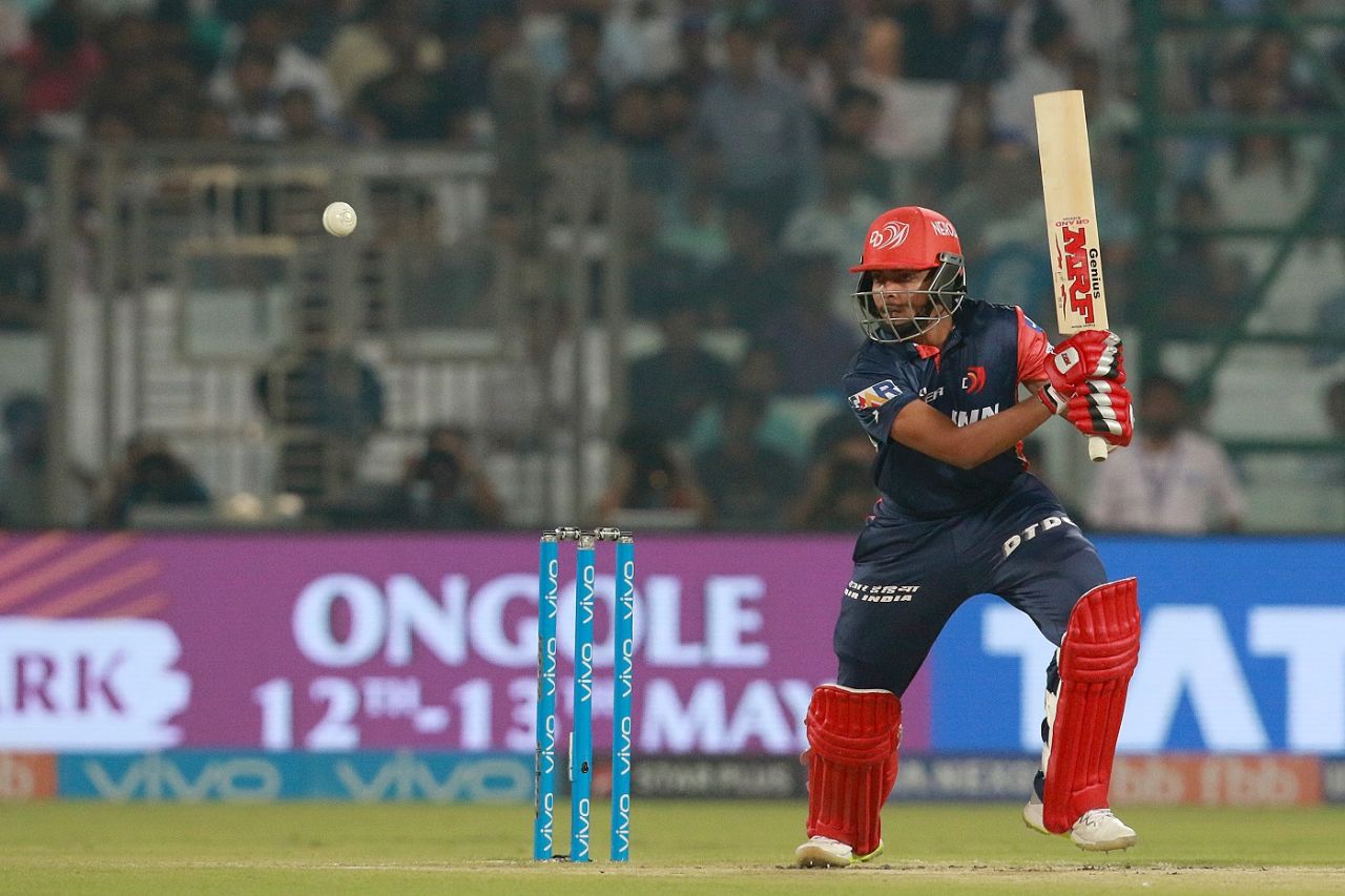 Prithvi Shaw targets the off side, Delhi Daredevils v Sunrisers Hyderabad, IPL 2018, Delhi, May 10, 2018