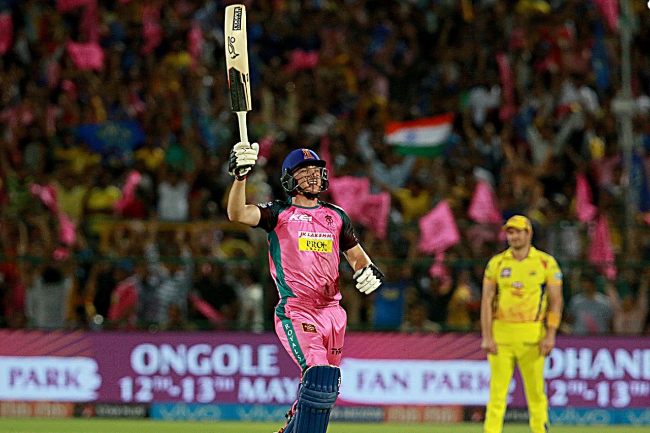 Jos Buttler soaks in the winning moment, Rajasthan Royals v Chennai Super Kings, IPL 2018, Jaipur, May 11, 2018