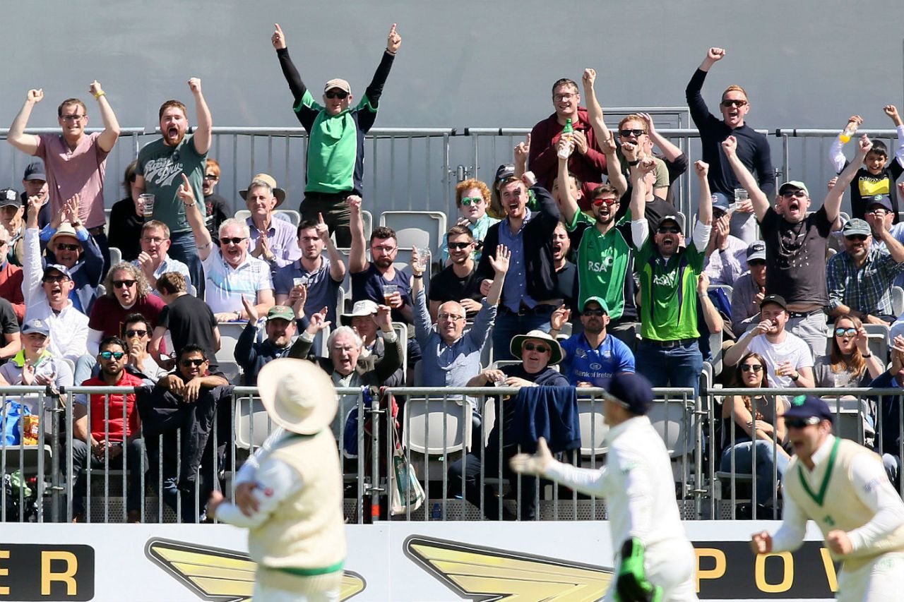 Ireland's fans are gleeful as another Pakistan wicket falls, Ireland v Pakistan, Only Test, Malahide, 2nd day, May 12, 2018