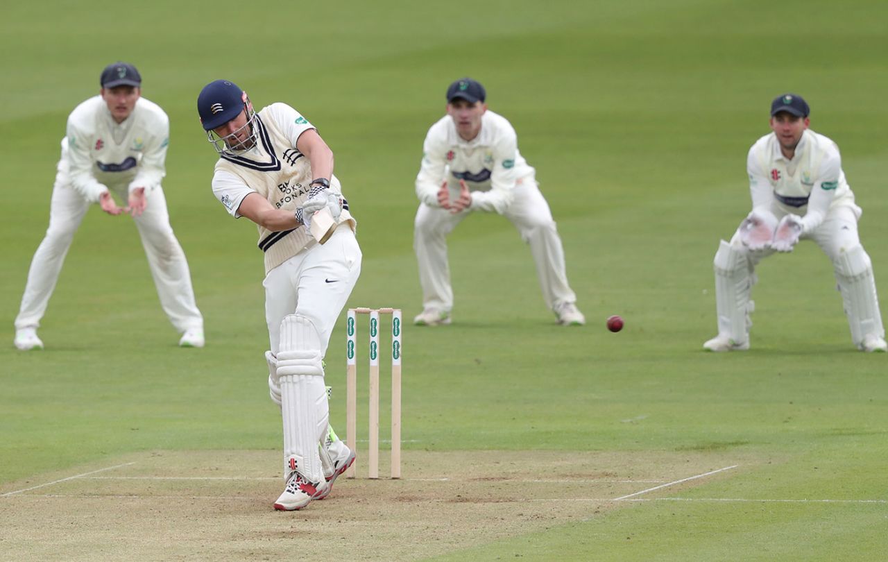 Ollie Rayner works the ball away, Middlesex v Glamorgan, Specsavers Championship, Division Two, Lord's, April 29, 2018