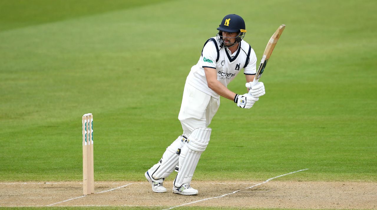 Will Rhodes in action for Warwickshire v Derbyshire, May 4, 2018