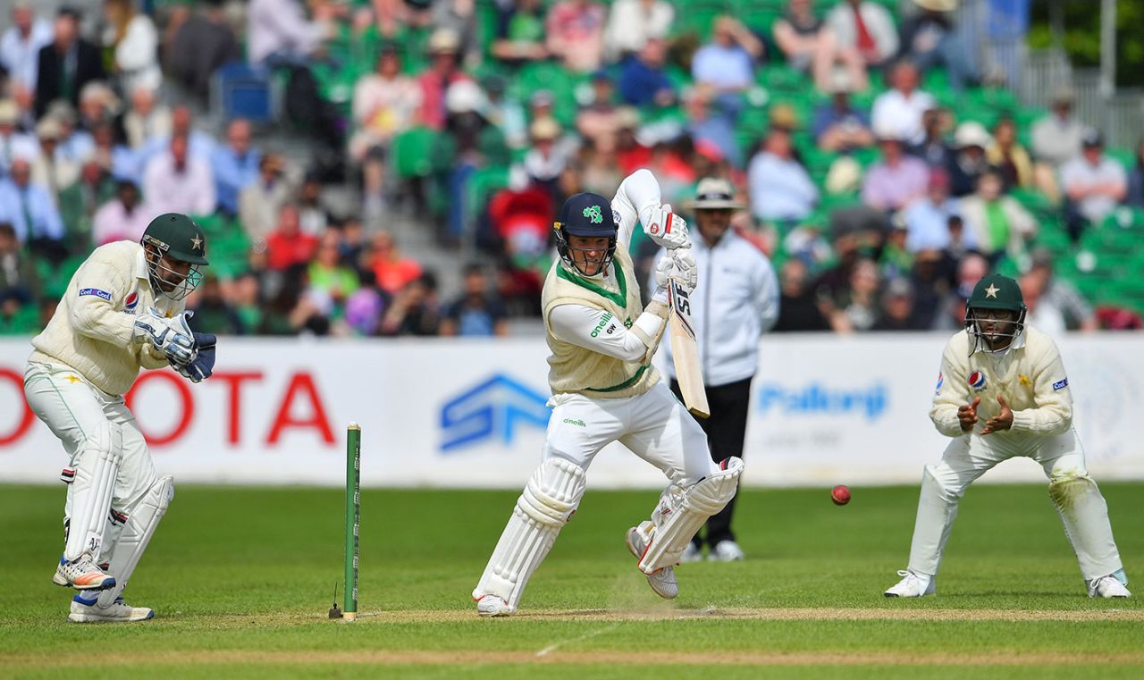 Gary Wilson defied the pain of a damaged elbow, Ireland v Pakistan, Only Test, Malahide, 3rd day, May 13, 2018