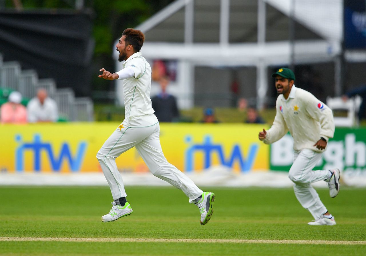 Mohammad Amir had Will Porterfield caught behind for 32, Ireland v Pakistan, Only Test, Malahide, 4th day, May 14, 2018