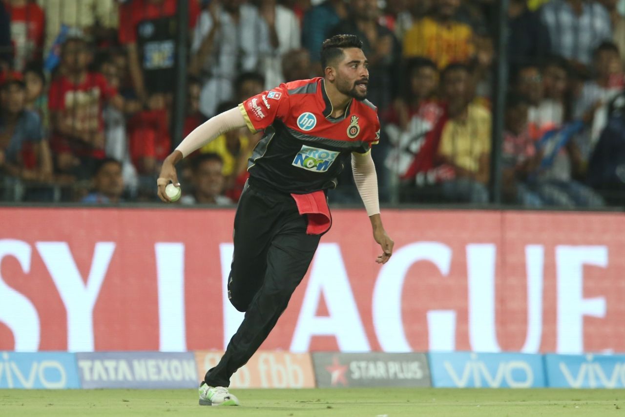 Mohammed Siraj takes off in celebration, Kings XI Punjab v Royal Challengers Bangalore, IPL 2018, Indore, May 14, 2018