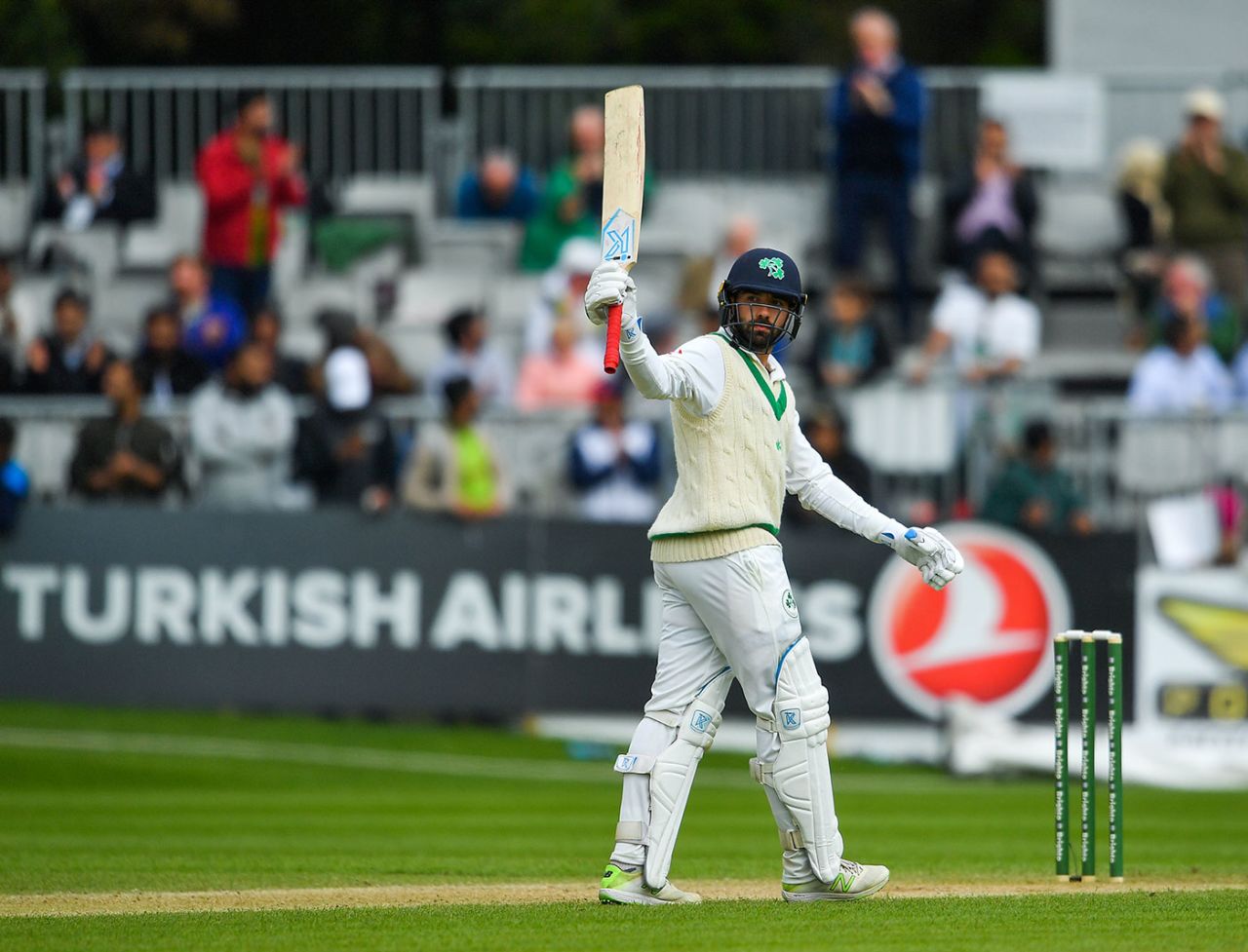 Stuart Thompson brings up his fifty, Ireland v Pakistan, Only Test, Malahide, 4th day, May 14, 2018