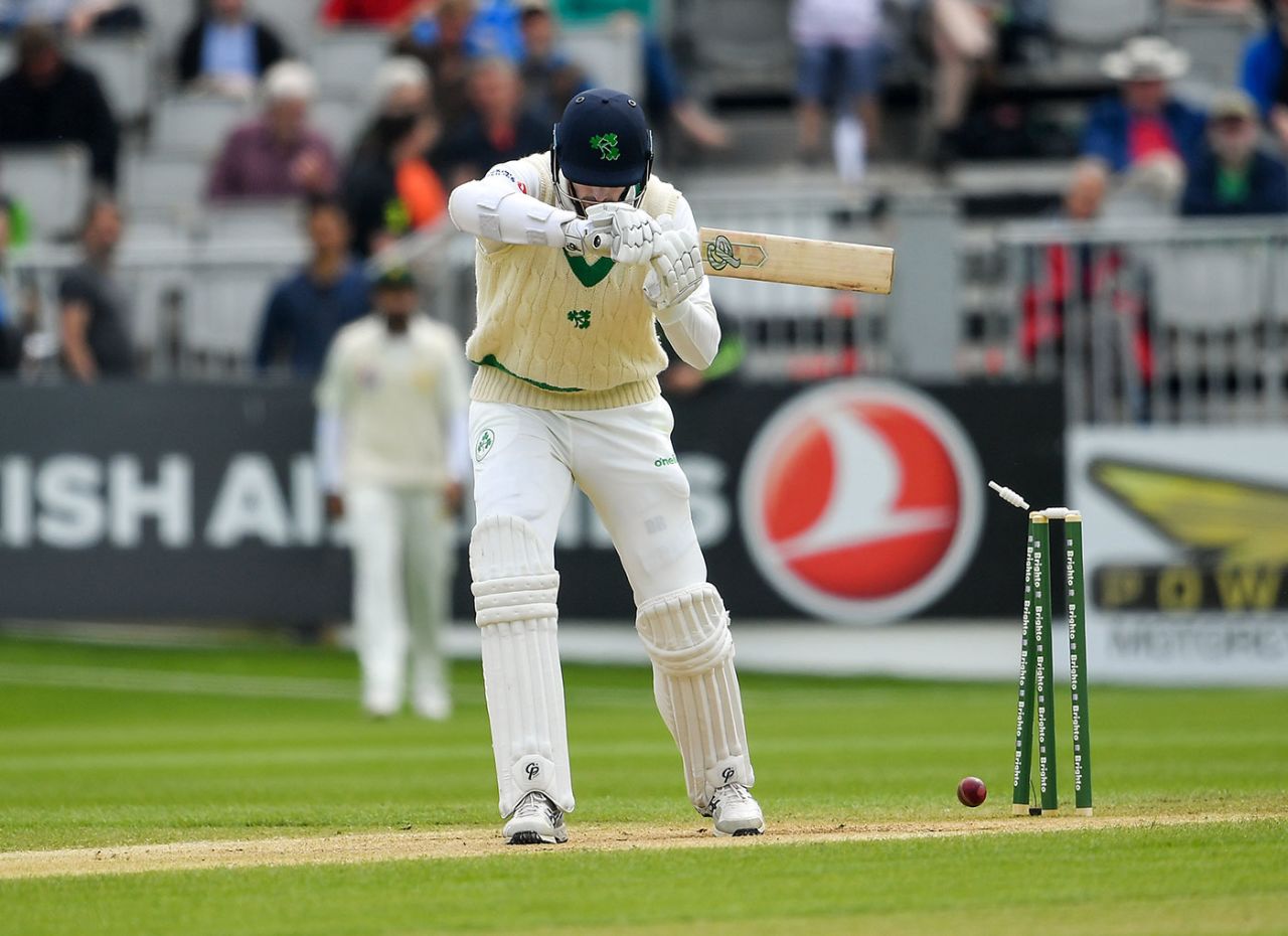 Boyd Rankin dragged on against Mohammad Abbas, Ireland v Pakistan, Only Test, Malahide, 5th day, May 15, 2018
