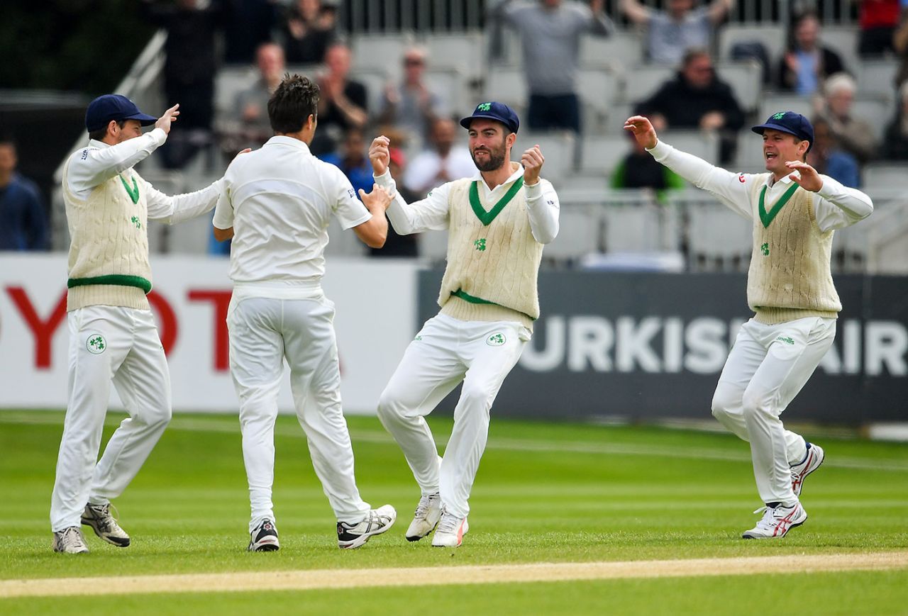 Tim Murtagh claimed the key scalp of Azhar Ali in his first over, Ireland v Pakistan, Only Test, Malahide, 5th day, May 15, 2018