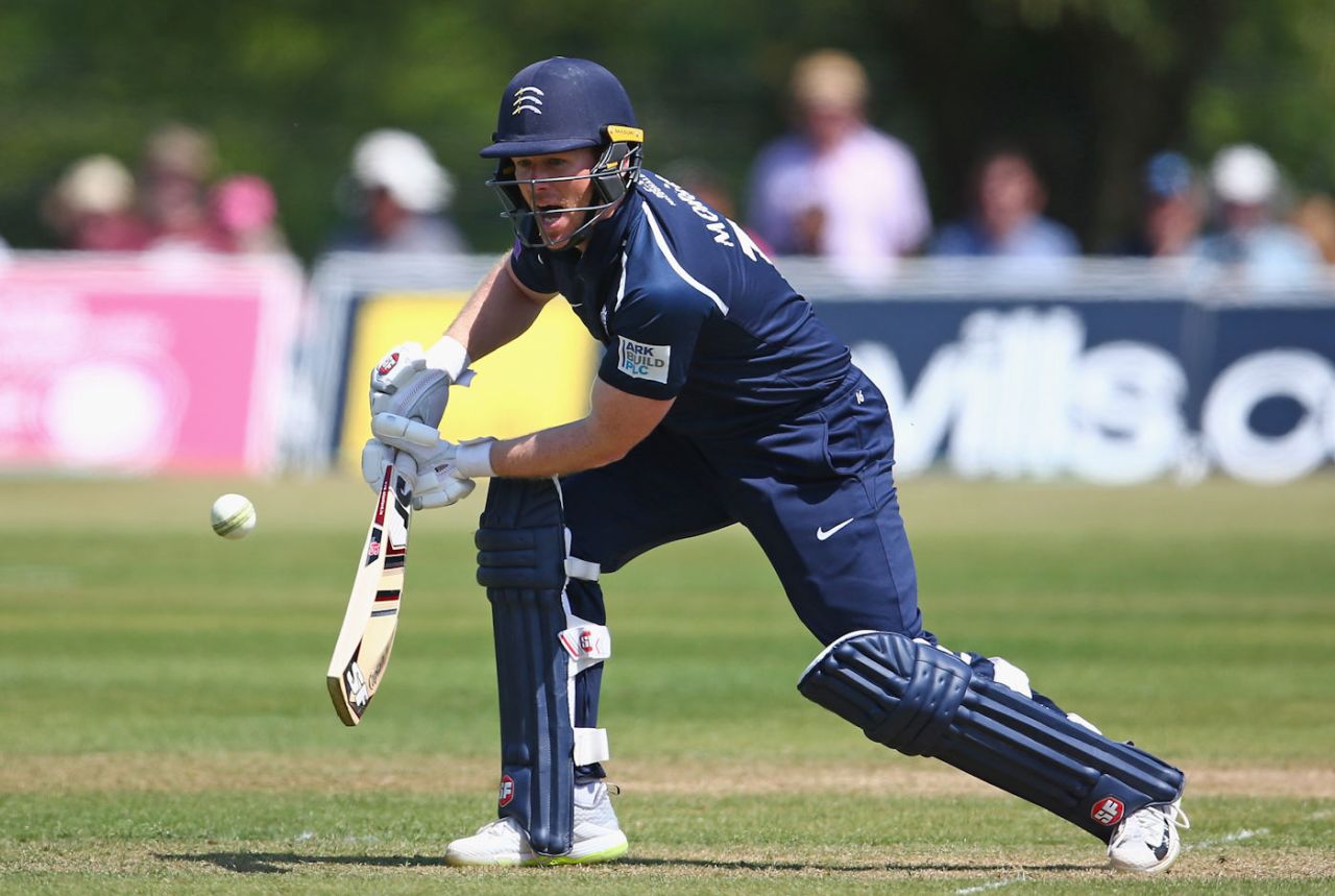 Eoin Morgan in watchful mood, Middlesex v Kent, Royal London Cup, Radlett, May 20, 2018